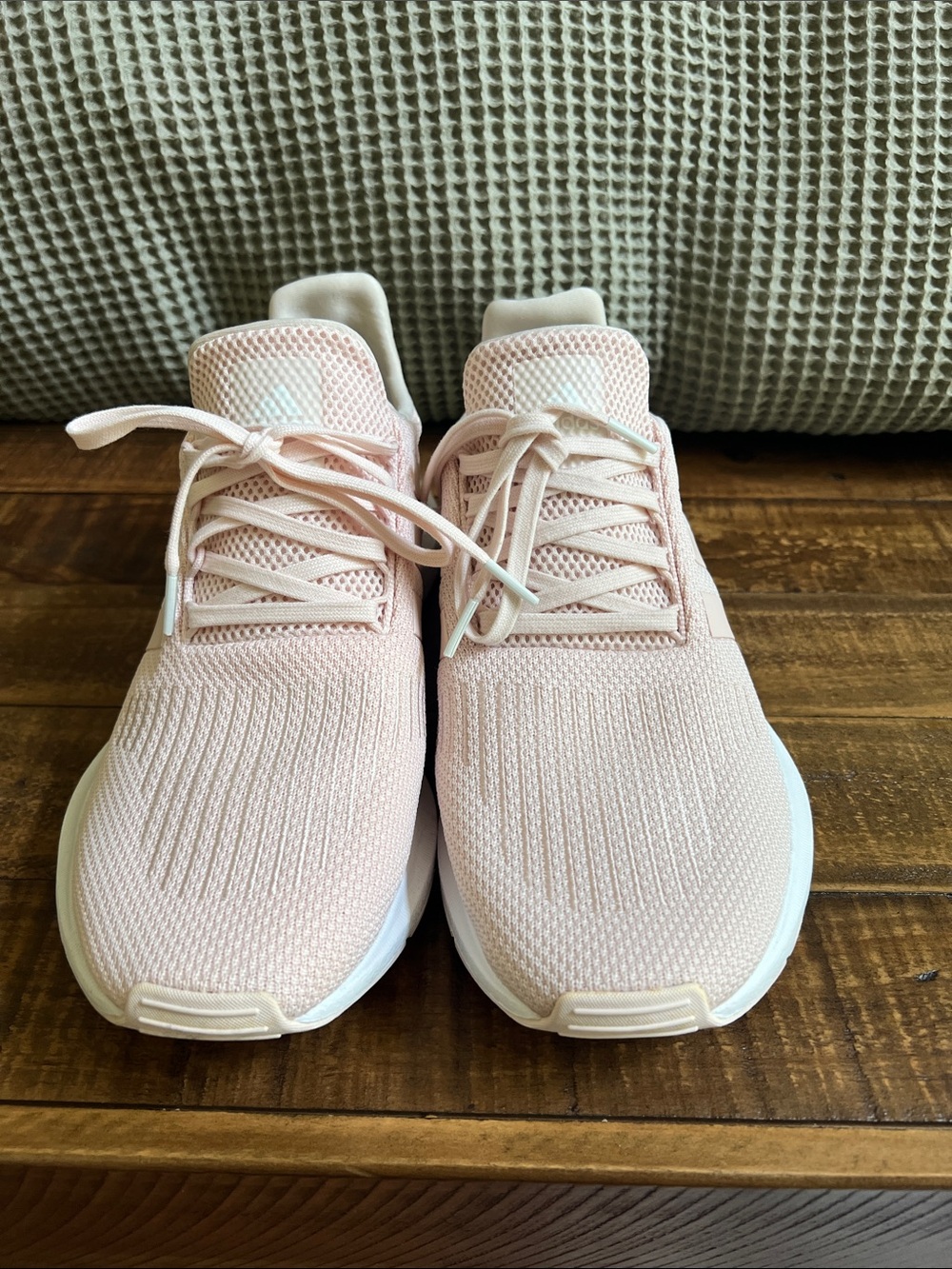 adidas Women's Light Pink Knit Sneakers